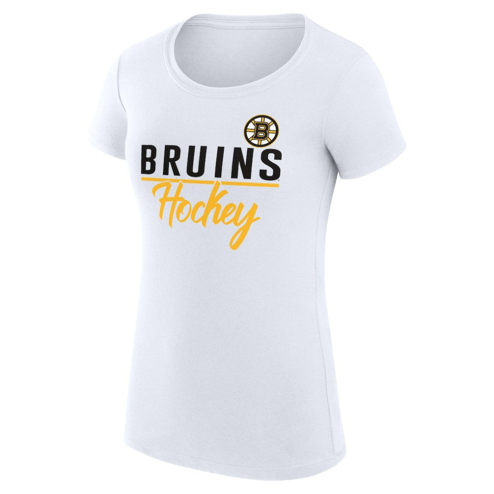 Boston Bruins G-III 4Her by Carl Banks Women's Super-Slim Fit Lightweight Team Sport T-Shirt - White | NHL Lifestyle