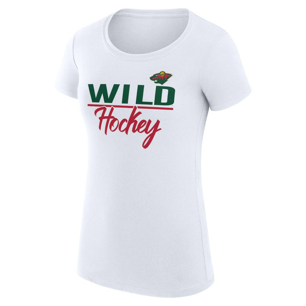 Minnesota Wild G-III 4Her by Carl Banks Women's Super-Slim Fit Lightweight Team Sport T-Shirt - White | NHL Clearance