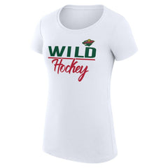 Minnesota Wild G-III 4Her by Carl Banks Women's Super-Slim Fit Lightweight Team Sport T-Shirt - White | NHL Clearance