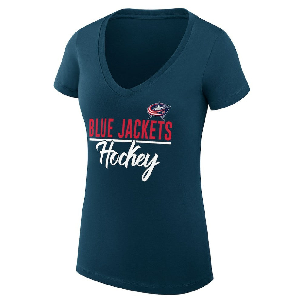 Columbus Blue Jackets G-III 4Her by Carl Banks Women's Super-Slim Fit Lightweight Graphic T-Shirt - Navy | NHL on sale
