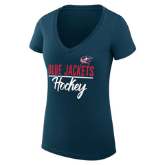 Columbus Blue Jackets G-III 4Her by Carl Banks Women's Super-Slim Fit Lightweight Graphic T-Shirt - Navy | NHL on sale