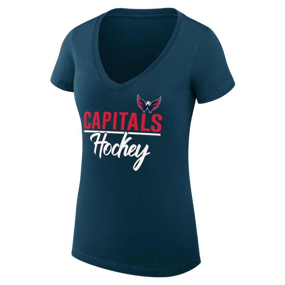 Washington Capitals G-III 4Her by Carl Banks Women's Super-Slim Fit Lightweight Graphic T-Shirt - Navy | NHL Clearance