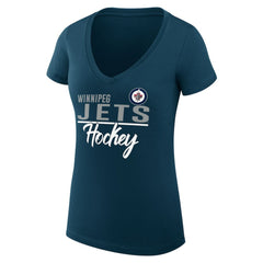 Winnipeg Jets G-III 4Her by Carl Banks Women's Super-Slim Fit Lightweight Graphic T-Shirt - Navy | NHL Lifestyle