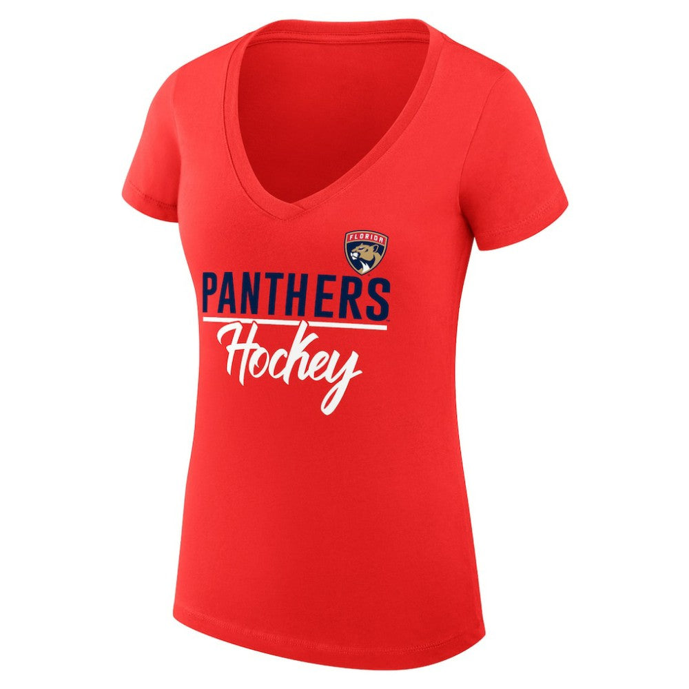 Florida Panthers G-III 4Her by Carl Banks Women's Super-Slim Fit Lightweight Graphic V-Neck T-Shirt - Red | NHL sale