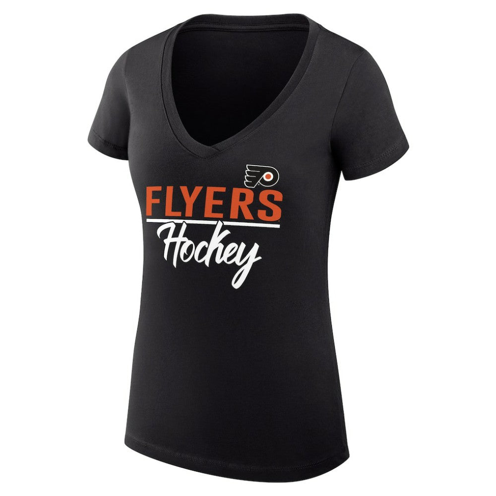 Philadelphia Flyers G-III 4Her by Carl Banks Women's Super-Slim Fit Lightweight Graphic V-Neck T-Shirt - Black | NHL sale