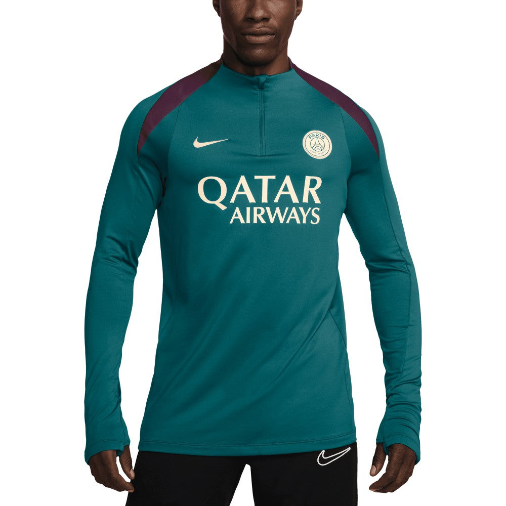 Nike - Paris Saint-Germain 2024/25 Strike Drill Performance Quarter-Zip Long Sleeve Top - Teal