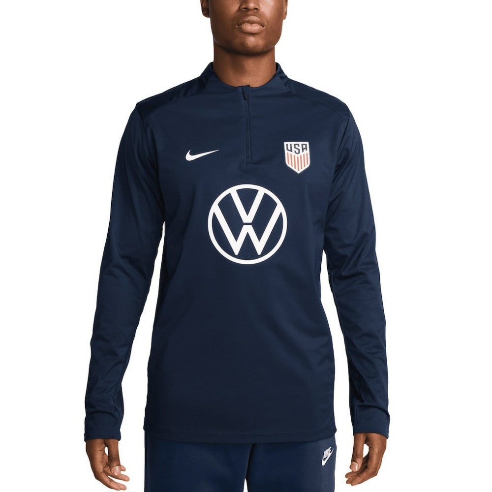 Nike - USMNT 2024 Strike Drill Performance Quarter-Zip Pullover Top - Navy
