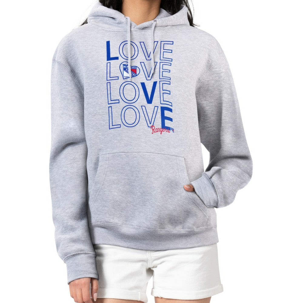 New York Rangers G-III 4Her by Carl Banks Women's Hockey Love Fleece Pullover Hoodie - Gray | NHL online
