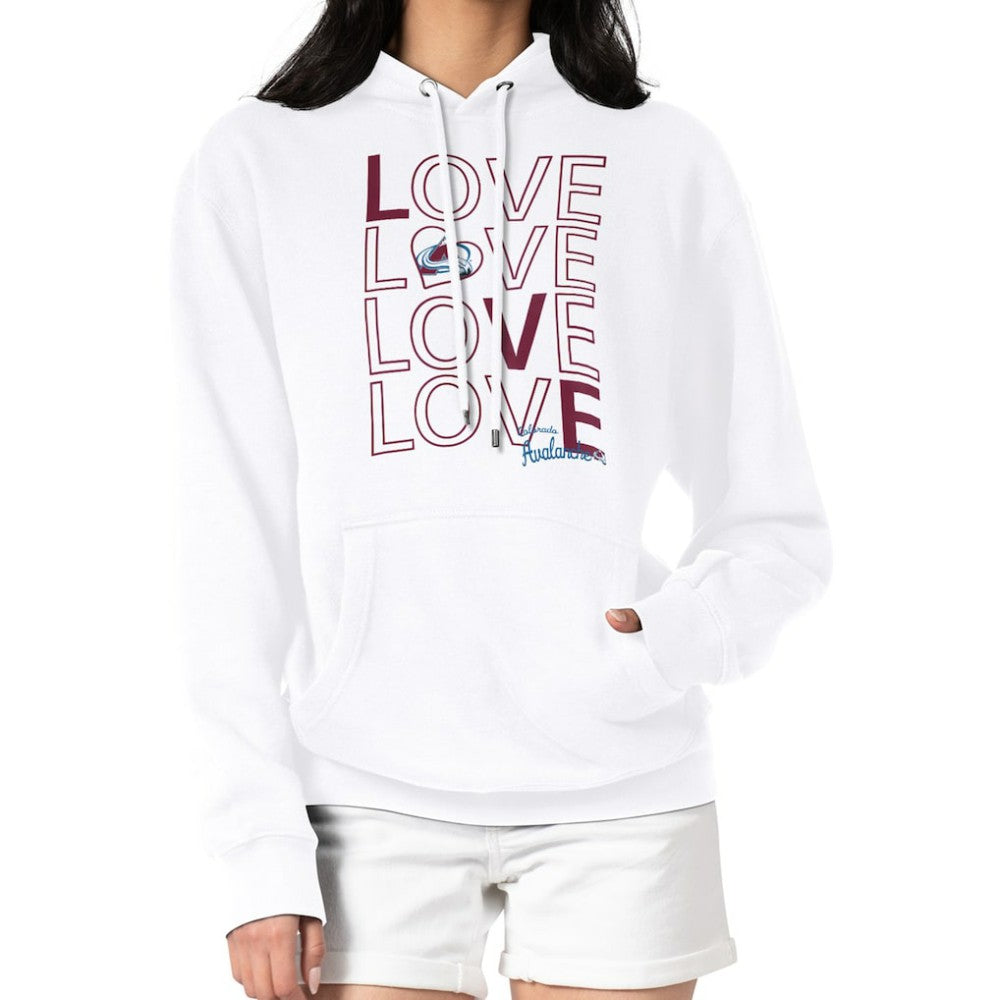 Colorado Avalanche G-III 4Her by Carl Banks Women's Hockey Love Fleece Pullover Hoodie - White | NHL online