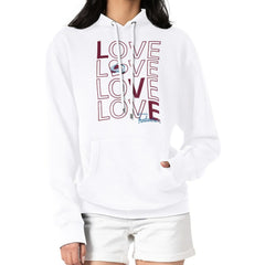 Colorado Avalanche G-III 4Her by Carl Banks Women's Hockey Love Fleece Pullover Hoodie - White | NHL online