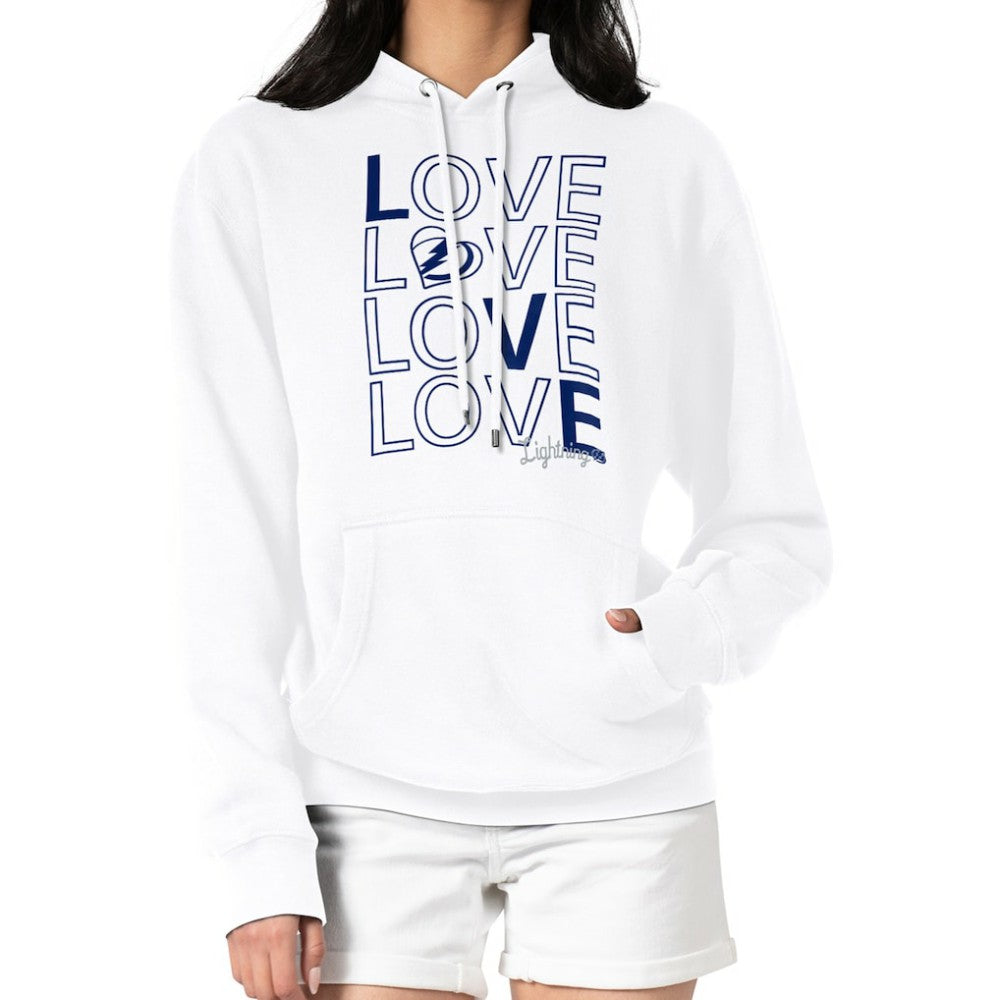 Tampa Bay Lightning G-III 4Her by Carl Banks Women's Hockey Love Fleece Pullover Hoodie - White | NHL Lifestyle
