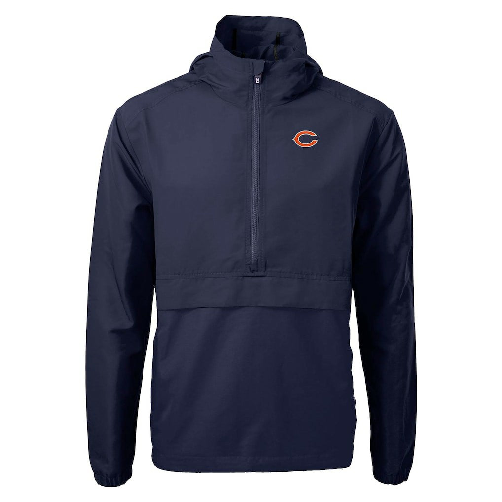 Chicago Bears Cutter & Buck Charter Eco Recycled Anorak Half-Zip Jacket - Navy - NFL
