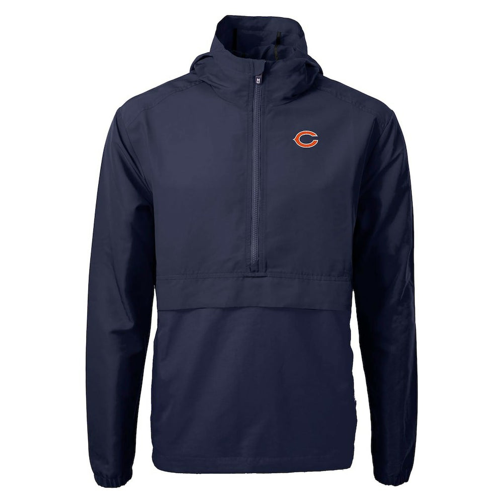 Chicago Bears Cutter & Buck Charter Eco Recycled Anorak Half-Zip Jacket - Navy - NFL