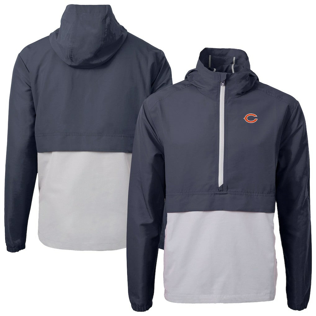 Chicago Bears Cutter & Buck Charter Eco Recycled Anorak Half-Zip Jacket - Blue - NFL