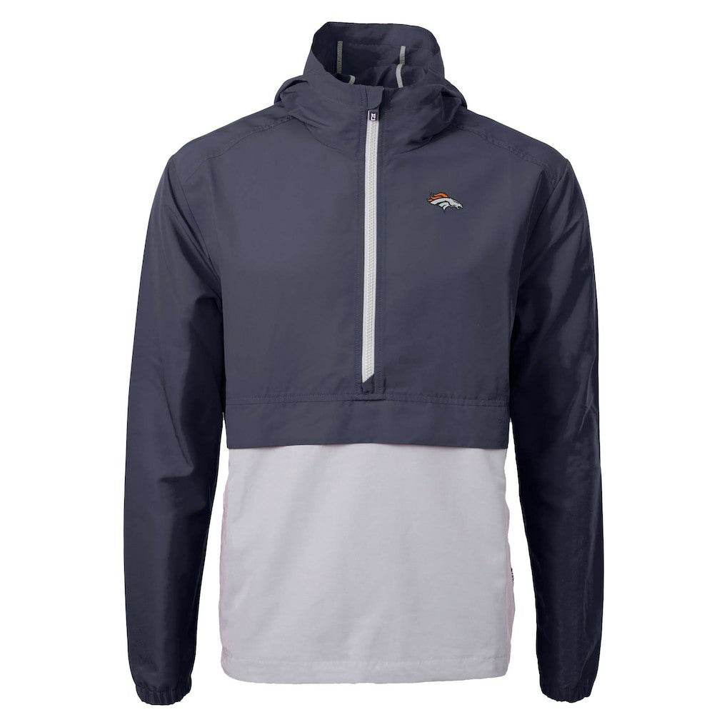 Denver Broncos Cutter & Buck Charter Eco Recycled Anorak Half-Zip Jacket - Blue - NFL