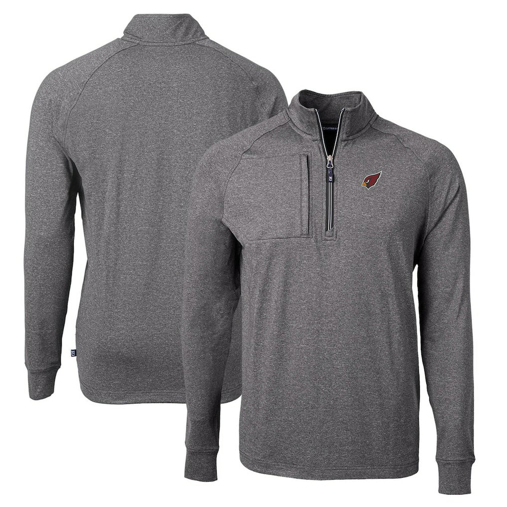 Arizona Cardinals Cutter & Buck Adapt Eco Knit Quarter-Zip Pullover Top - Heather Black - NFL