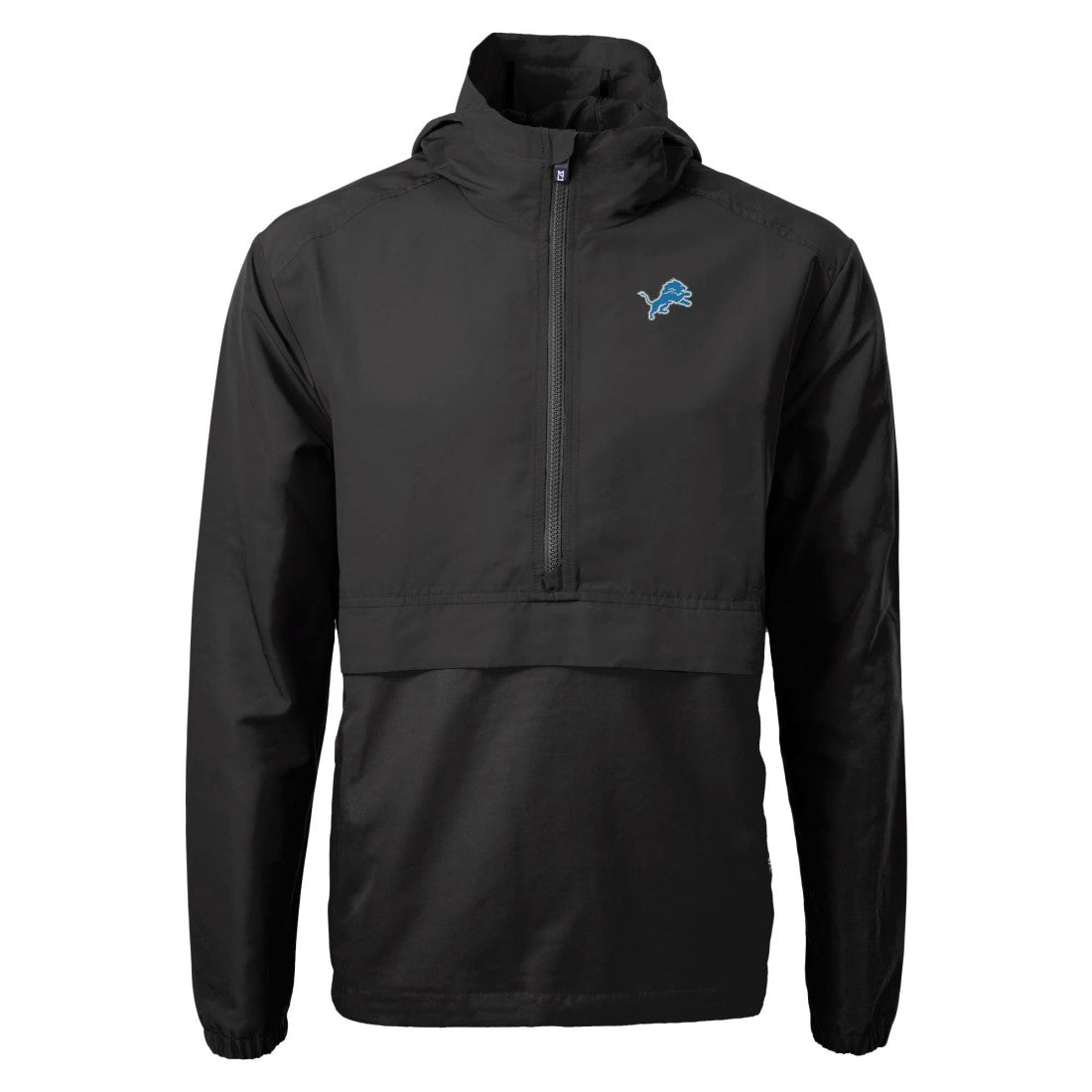 Detroit Lions Cutter & Buck Charter Eco Recycled Anorak Half-Zip Jacket - Black - NFL