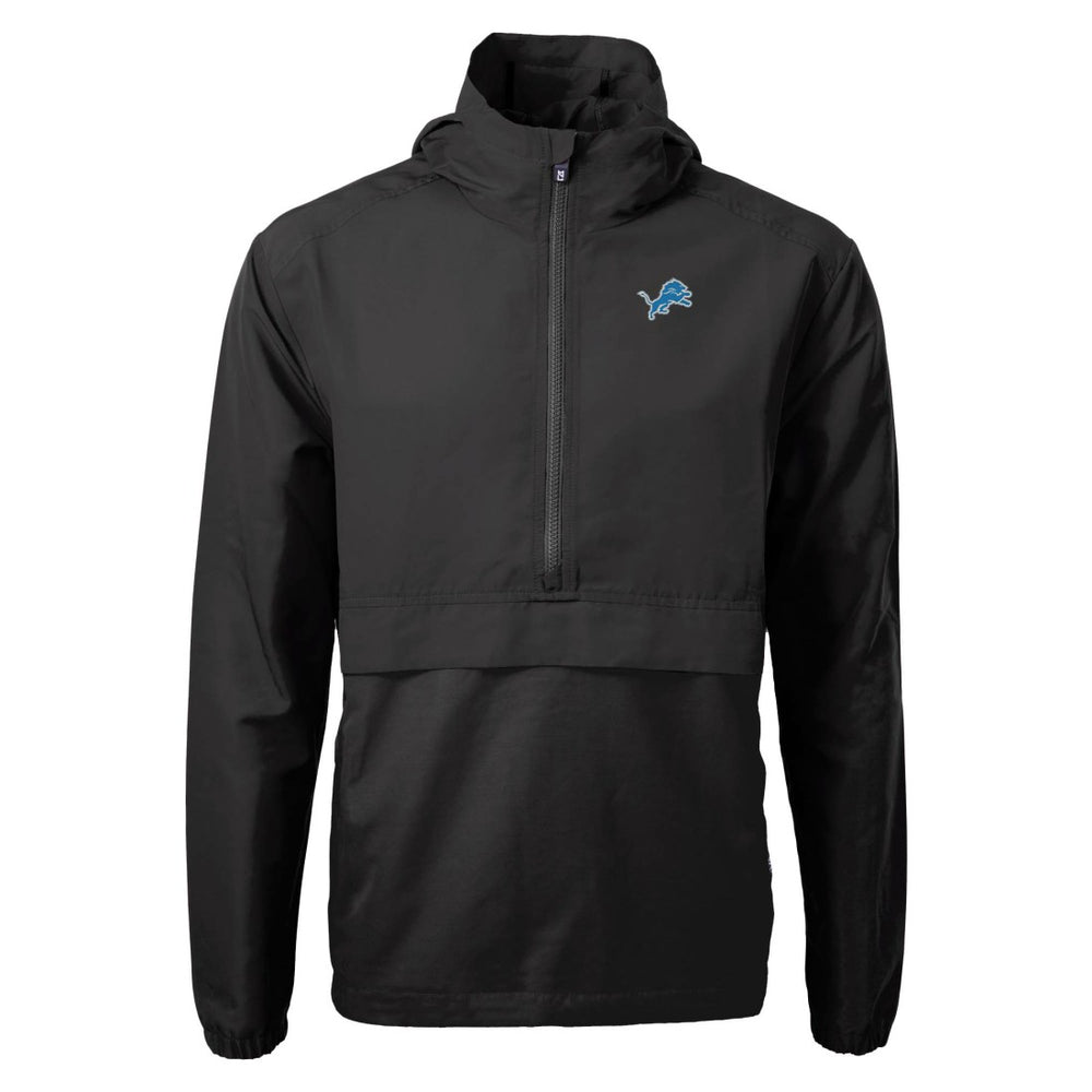 Detroit Lions Cutter & Buck Charter Eco Recycled Anorak Half-Zip Jacket - Black - NFL