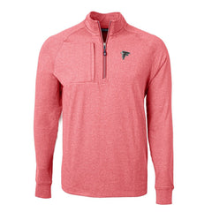 Atlanta Falcons Cutter & Buck Adapt Eco Knit Quarter-Zip Pullover Top - Heather Red - NFL