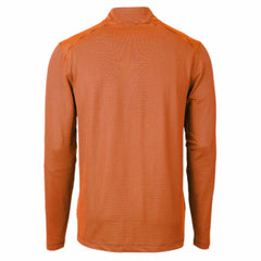 Denver Broncos Cutter & Buck Virtue Eco Pique Micro Stripe Recycled Quarter-Zip Pullover Top - Orange/Navy - NFL