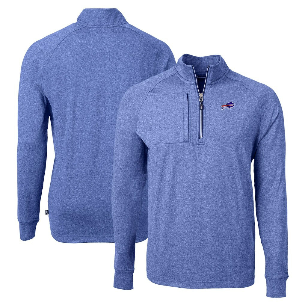 Buffalo Bills Cutter & Buck Adapt Eco Knit Quarter-Zip Pullover Top - Royal - NFL