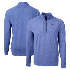 Buffalo Bills Cutter & Buck Adapt Eco Knit Quarter-Zip Pullover Top - Royal - NFL
