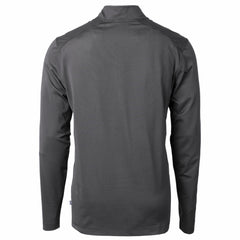 Detroit Lions Cutter & Buck Virtue Eco Pique Micro Stripe Recycled Quarter-Zip Pullover Top - Black/Gray - NFL