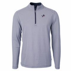 Detroit Lions Cutter & Buck Virtue Eco Pique Micro Stripe Recycled Quarter-Zip Pullover Top - Navy/White - NFL