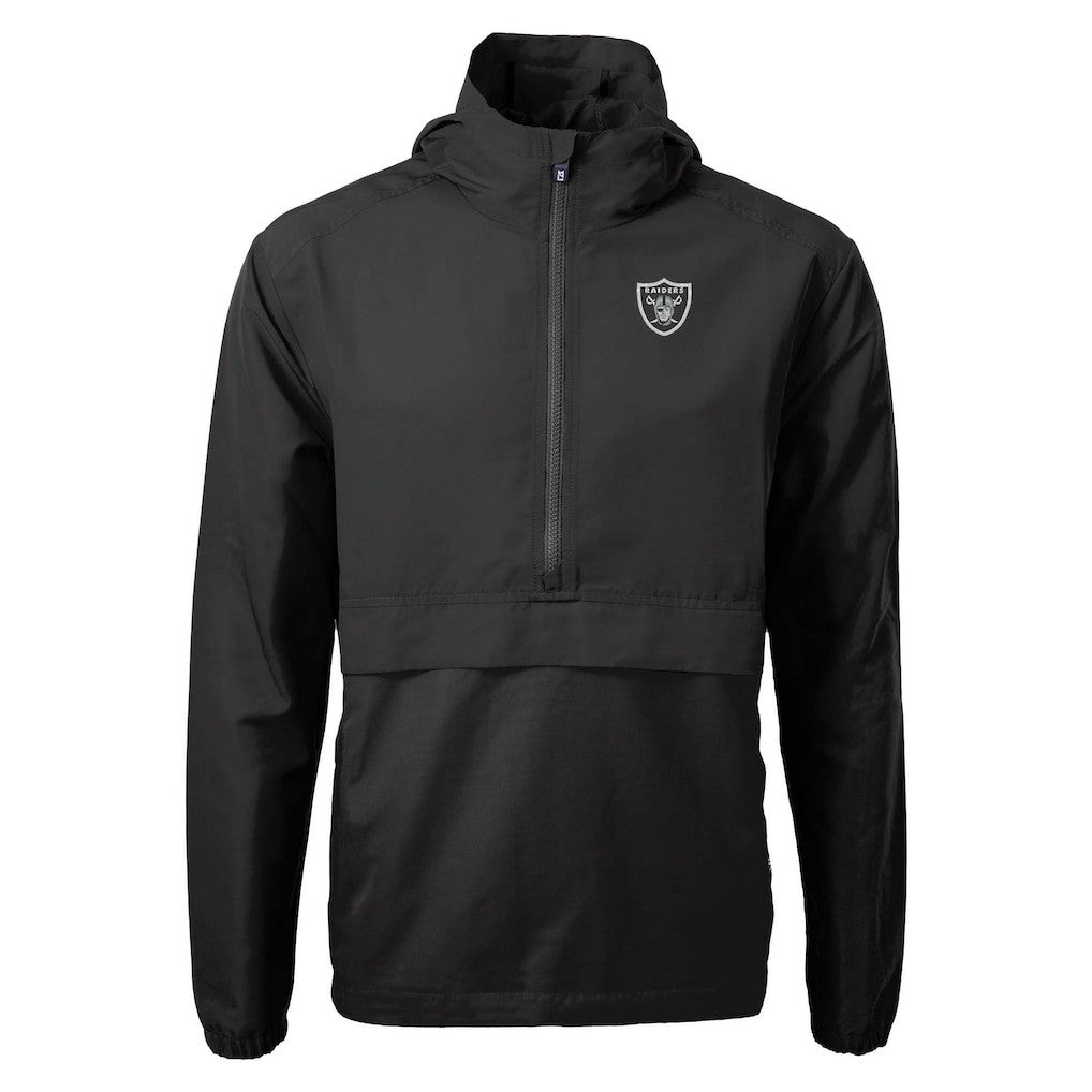 Las Vegas Raiders Cutter & Buck Charter Eco Recycled Anorak Half-Zip Jacket - Black - NFL
