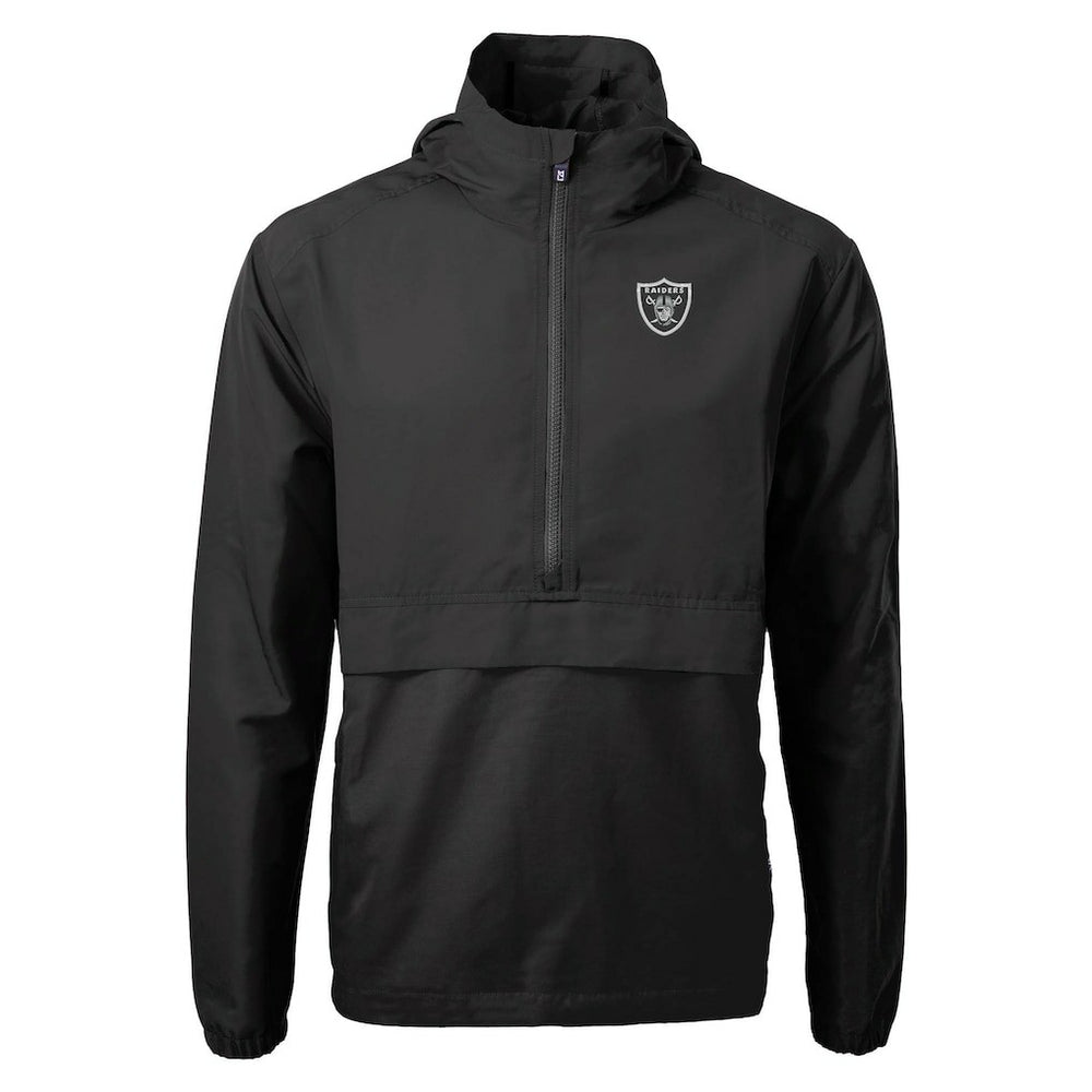 Las Vegas Raiders Cutter & Buck Charter Eco Recycled Anorak Half-Zip Jacket - Black - NFL