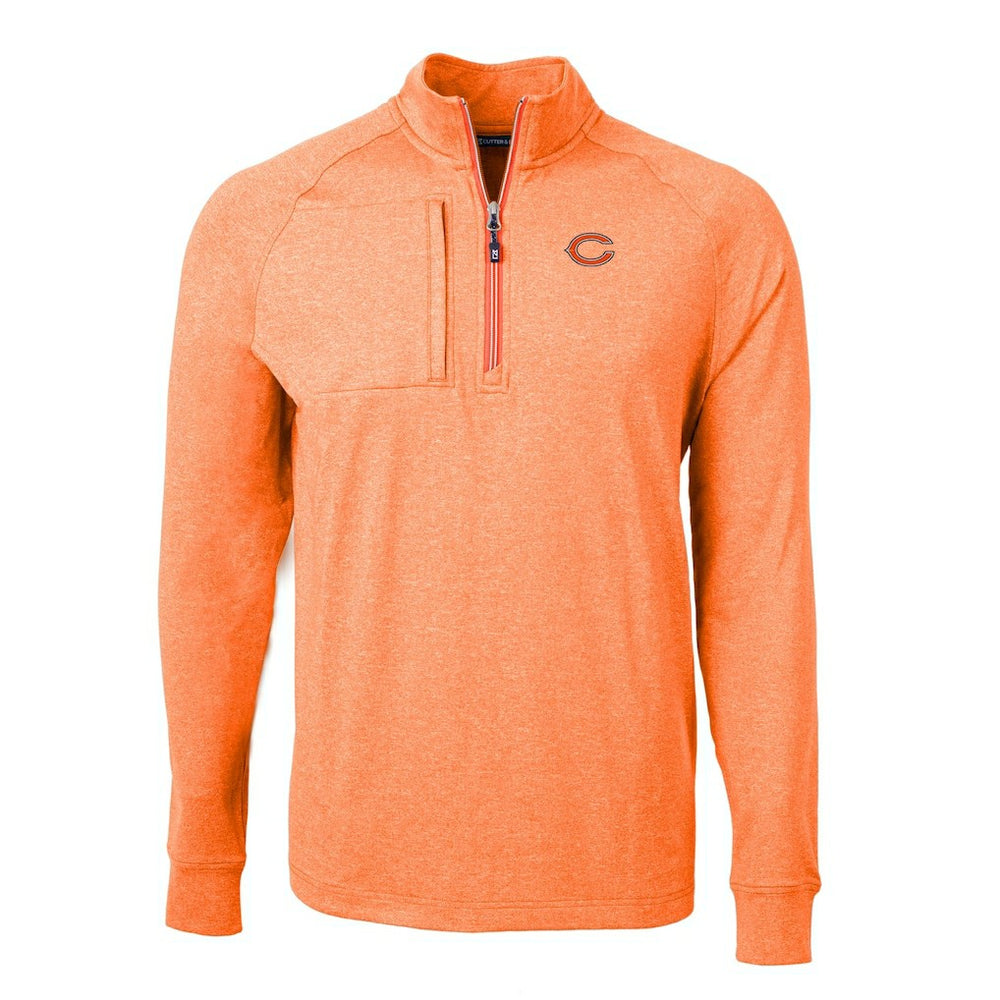 Chicago Bears Cutter & Buck Adapt Eco Knit Quarter-Zip Pullover Top - Heather Orange - NFL