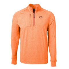 Chicago Bears Cutter & Buck Adapt Eco Knit Quarter-Zip Pullover Top - Heather Orange - NFL