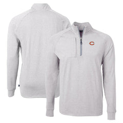 Chicago Bears Cutter & Buck Adapt Eco Knit Quarter-Zip Pullover Top - Heather Gray - NFL
