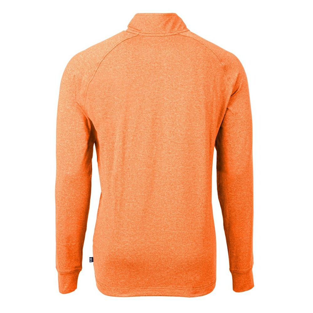 Cincinnati Bengals Cutter & Buck Adapt Eco Knit Quarter-Zip Pullover Top - Heather Orange - NFL