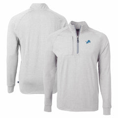 Detroit Lions Cutter & Buck Adapt Eco Knit Quarter-Zip Pullover Top - Heather Gray - NFL