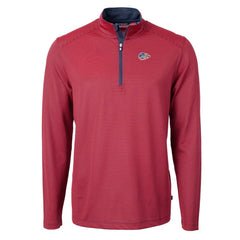 Kansas City Chiefs Cutter & Buck Virtue Eco Pique Micro Stripe Recycled Quarter-Zip Pullover Top - Red/Navy - NFL