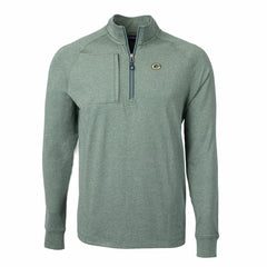 Green Bay Packers Cutter & Buck Adapt Eco Knit Quarter-Zip Pullover Top - Heather Green - NFL