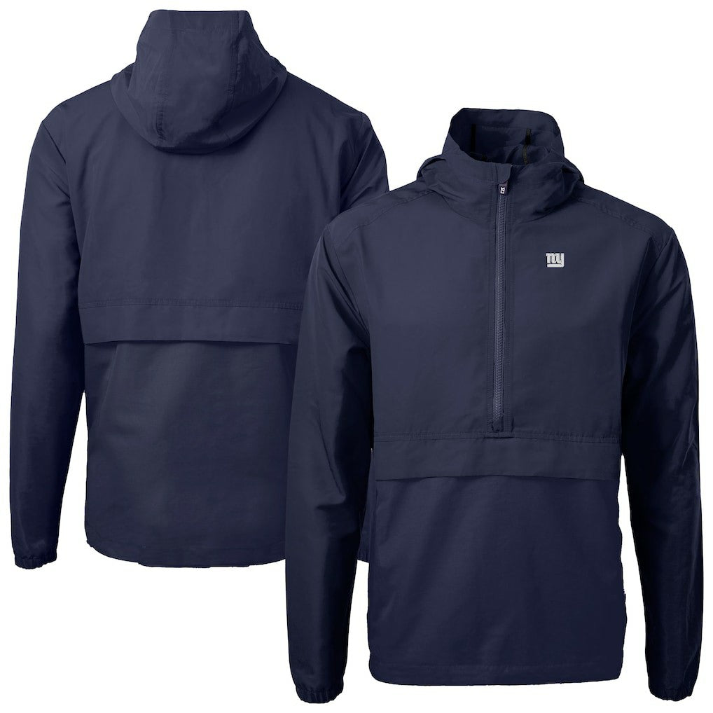New York Giants Cutter & Buck Charter Eco Recycled Anorak Half-Zip Jacket - Blue - NFL