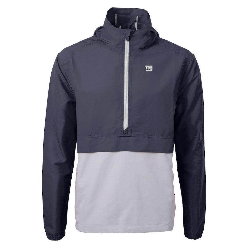 New York Giants Cutter & Buck Charter Eco Recycled Anorak Half-Zip Jacket - Blue - NFL
