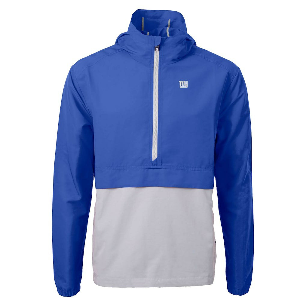 New York Giants Cutter & Buck Charter Eco Recycled Anorak Half-Zip Jacket - Blue - NFL