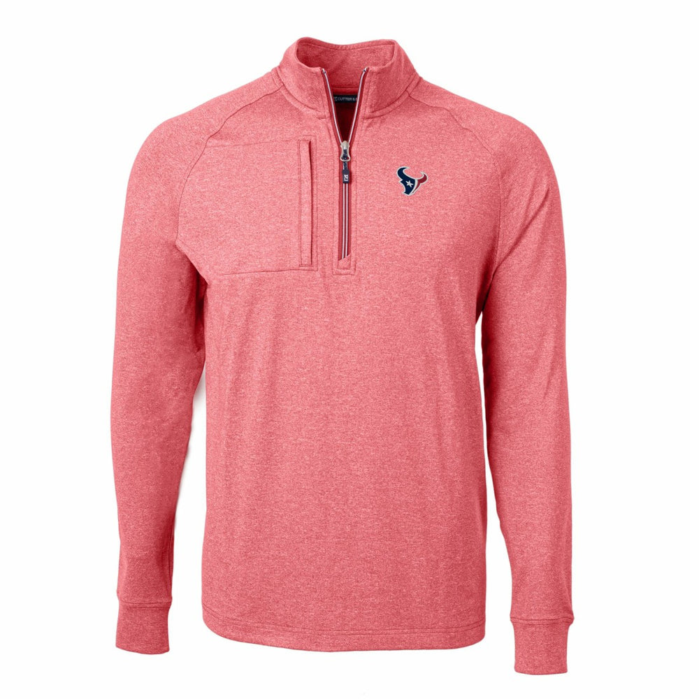Houston Texans Cutter & Buck Adapt Eco Knit Quarter-Zip Pullover Top - Heather Red - NFL