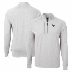 Houston Texans Cutter & Buck Adapt Eco Knit Quarter-Zip Pullover Top - Heather Gray - NFL