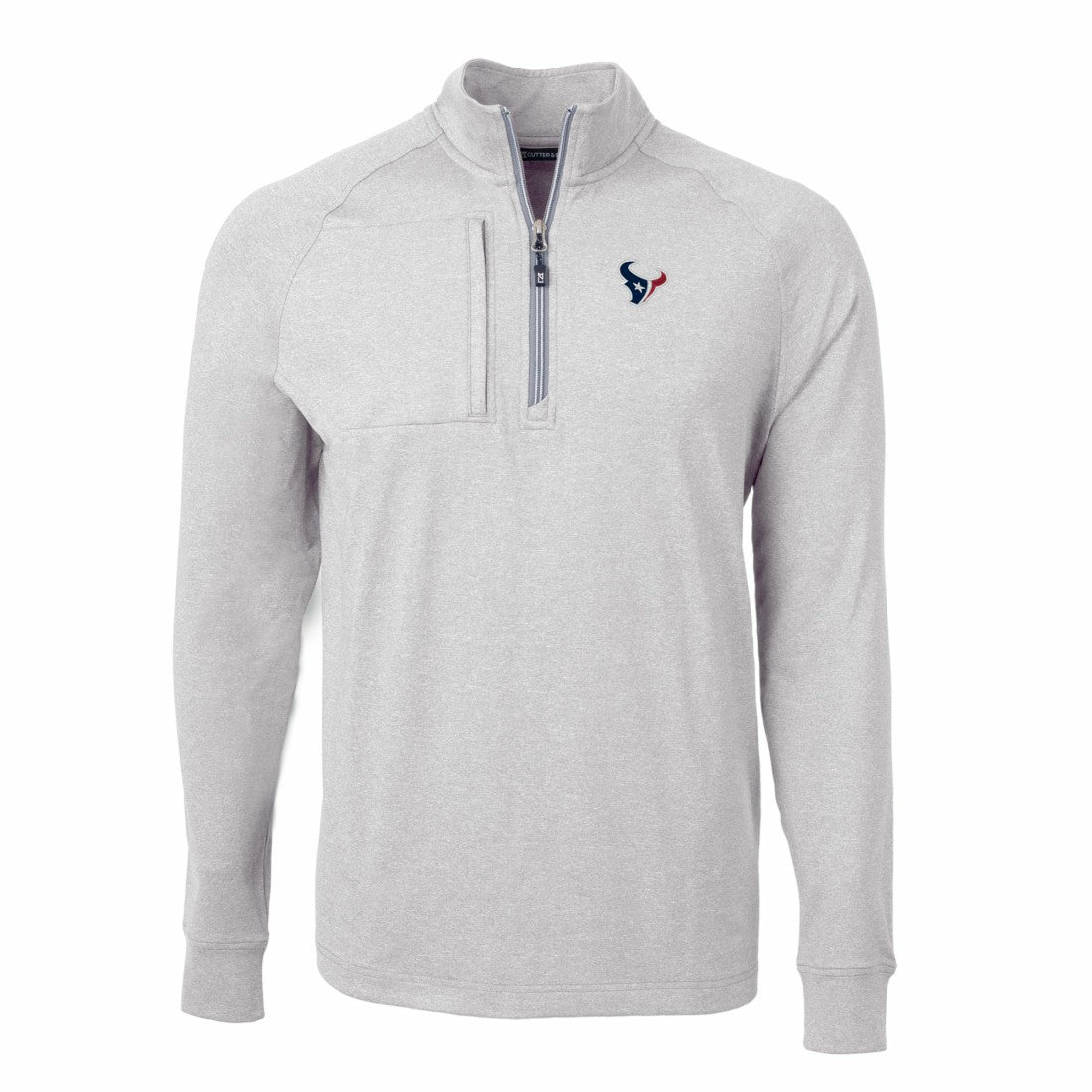 Houston Texans Cutter & Buck Adapt Eco Knit Quarter-Zip Pullover Top - Heather Gray - NFL