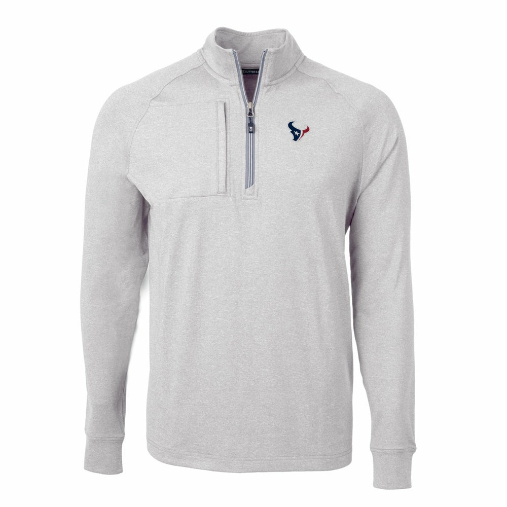 Houston Texans Cutter & Buck Adapt Eco Knit Quarter-Zip Pullover Top - Heather Gray - NFL