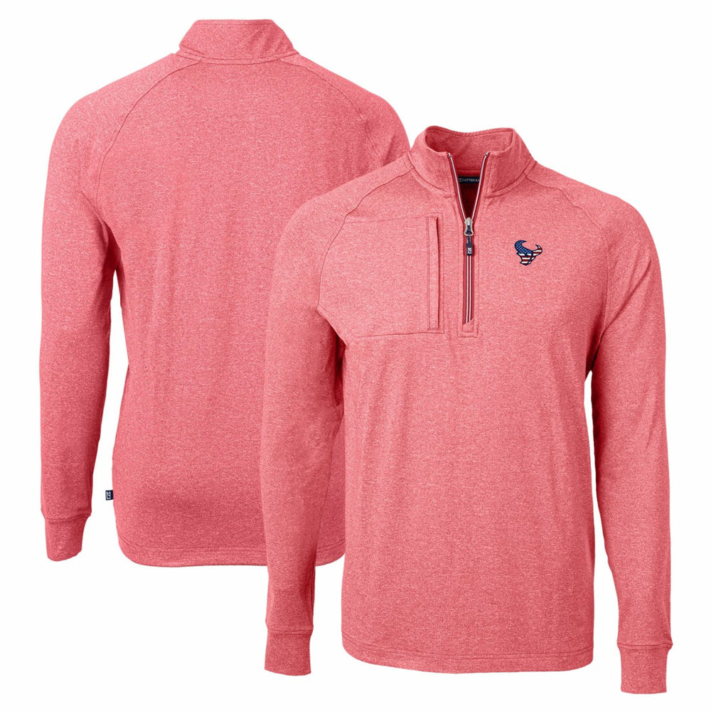 Houston Texans Cutter & Buck Adapt Eco Knit Quarter-Zip Pullover Top - Heather Red - NFL