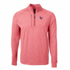 Houston Texans Cutter & Buck Adapt Eco Knit Quarter-Zip Pullover Top - Heather Red - NFL