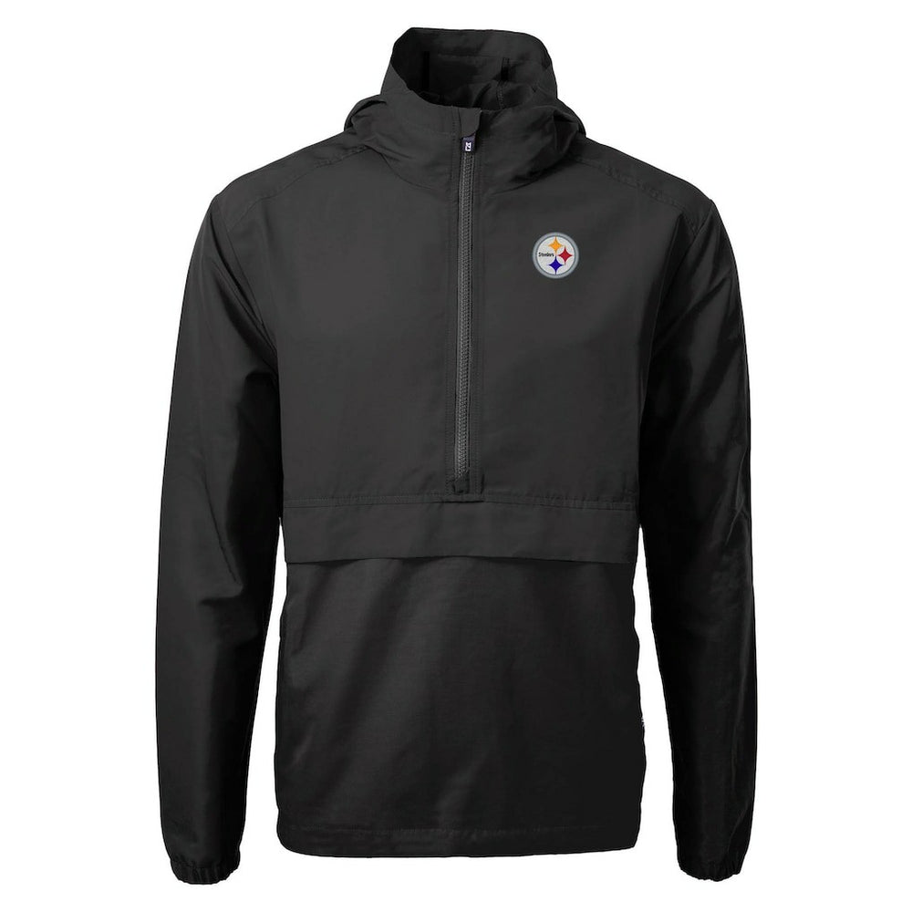 Pittsburgh Steelers Cutter & Buck Charter Eco Recycled Anorak Half-Zip Jacket - Black - NFL