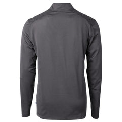 New Orleans Saints Cutter & Buck Virtue Eco Pique Micro Stripe Recycled Quarter-Zip Pullover Top - Black/Gray - NFL