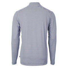 New Orleans Saints Cutter & Buck Virtue Eco Pique Micro Stripe Recycled Quarter-Zip Pullover Top - Navy/White - NFL