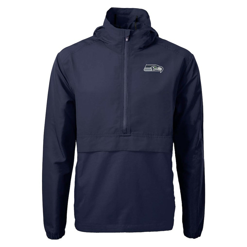 Seattle Seahawks Cutter & Buck Charter Eco Recycled Anorak Half-Zip Jacket - Navy - NFL